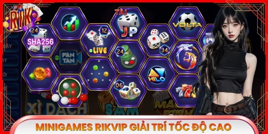 Minigames Rikvip giải trí tốc độ cao, thao tác cực cuốn